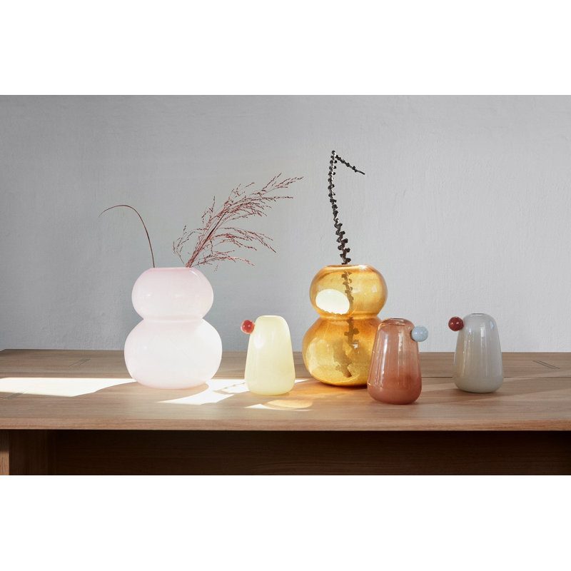 Lasi Glass Table Vase, 11.81" H x 10.04" W x 10.04" D, Rose