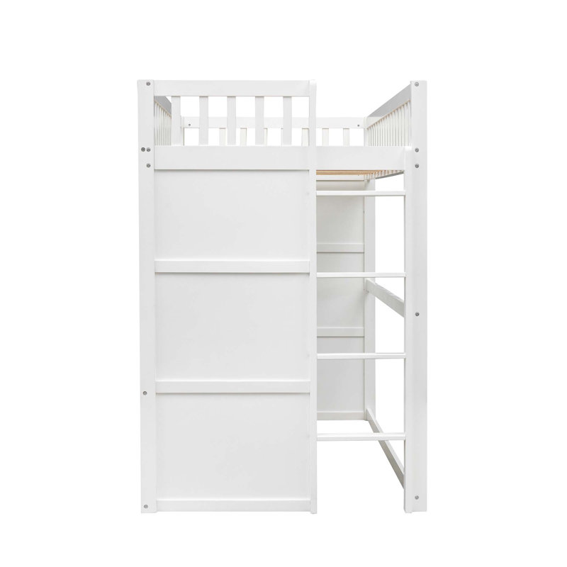 Lit mezzanine avec échelle House, Blanc / gris, Simple