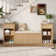 Banc de rangement pour chaussures avec coussin, tiroirs et tablettes ouvertes-450729583