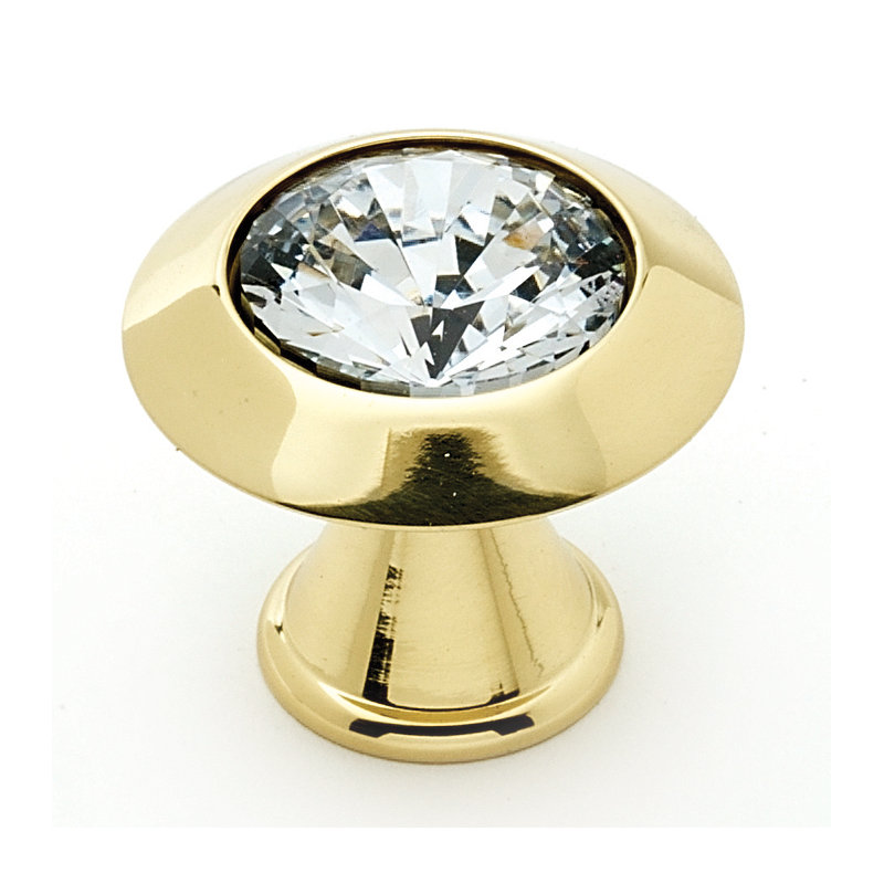 Mushroom Knob, Polished Brass