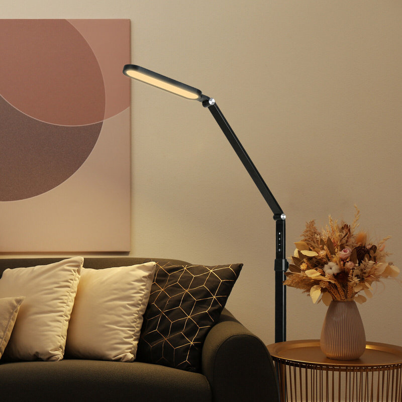 Modern Floor Lamp with Touch Switch, Adjustable Height Reading Light, Living Room, Bedroom