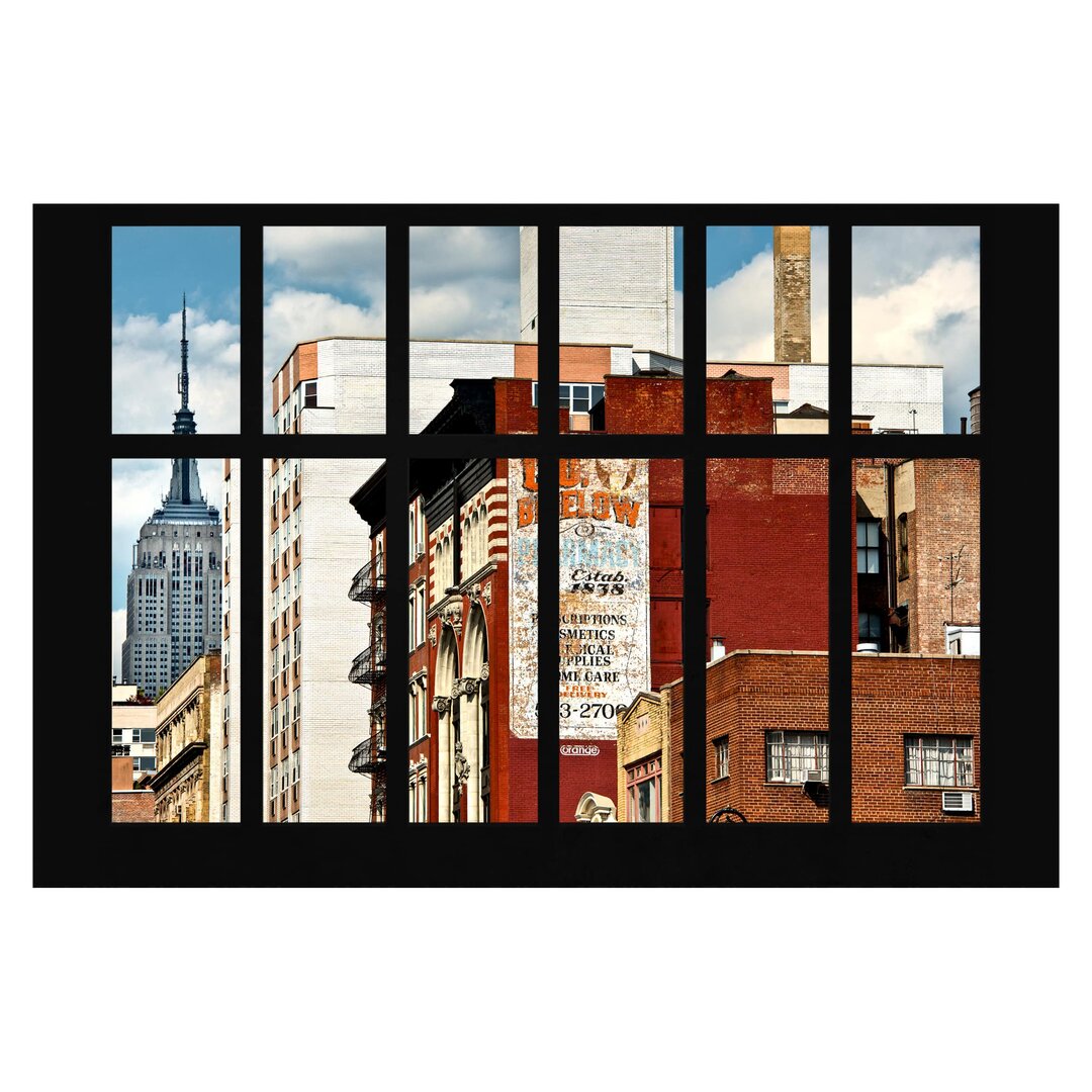 Matt Fototapete Fensterblick auf New York Gebäude 1,9 m x 288 cm