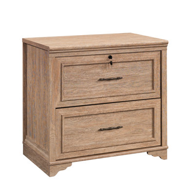 Classeur latéral brun, idéal pour le bureau à domicile, le salon ou le vestibule, avec amplement de rangement pour documents et fournitures, tiroir à clé verrouillable, design, plateau épais, glissières lisses, format compact
