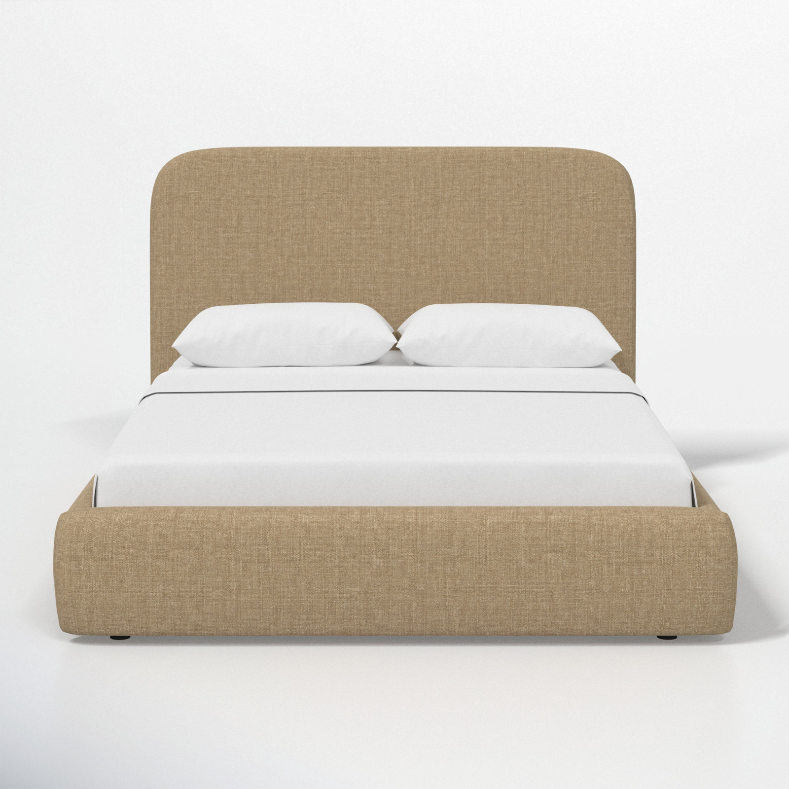 Upholstered Bed, Relaxed Burlap Linen, California King