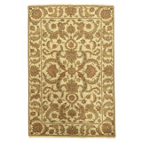 Hand Knotted Wool Oriental Area Rug in Ivory