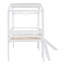 Lit mezzanine simple avec échelle, glissoire, tableau noir et bande lumineuse sur le toit - Lit mezzanine blanc pour enfants, peu encombrant