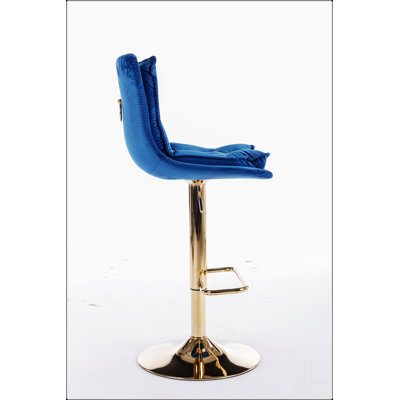 Ensemble de 2 tabourets de bar, avec repose-pieds chromé et base pivotante réglable en hauteur