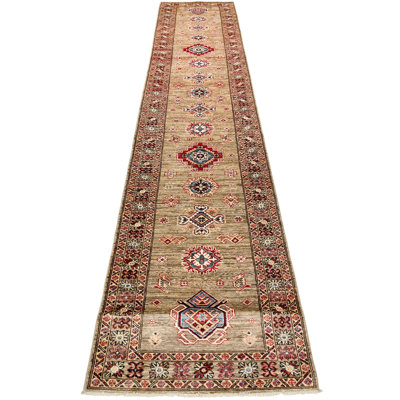 Tribal One-of-a-Kind 2'10'' X 12'10'' New Age Wool Area Rug in Light Brown