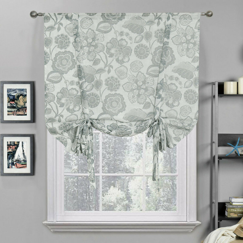 Rideaux de fenêtre Shabby Elegance Floral, gris