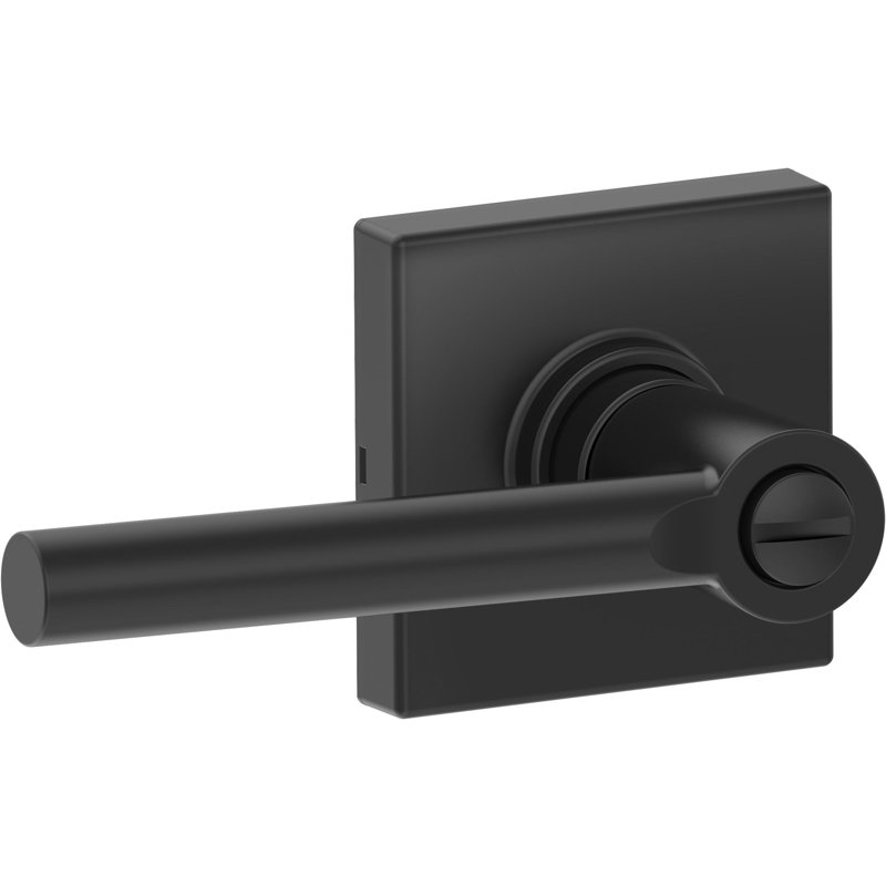 Matte Black Straight Lever Passage Door Handle Set