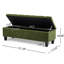 Banc avec rangement Boucle, pieds en bois d'hévéa, support de 300 lb, charnières douces pour un accès facile, conception capitonnée à boutons, différentes pièces convenables, housse et rangement de 50,63 po x l 17,39 po de hauteur.