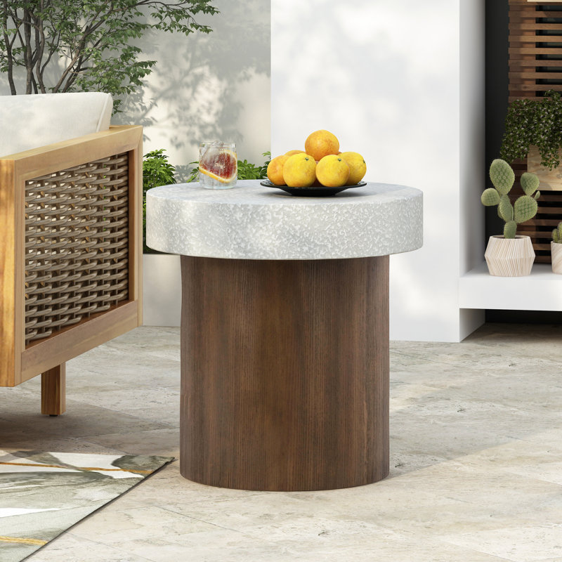 Antique White Side Table - Natural Wood Frame Aesthetic Build 19.08" High Versatile Furniture & Theme Long-Lasting No Assembly Needed