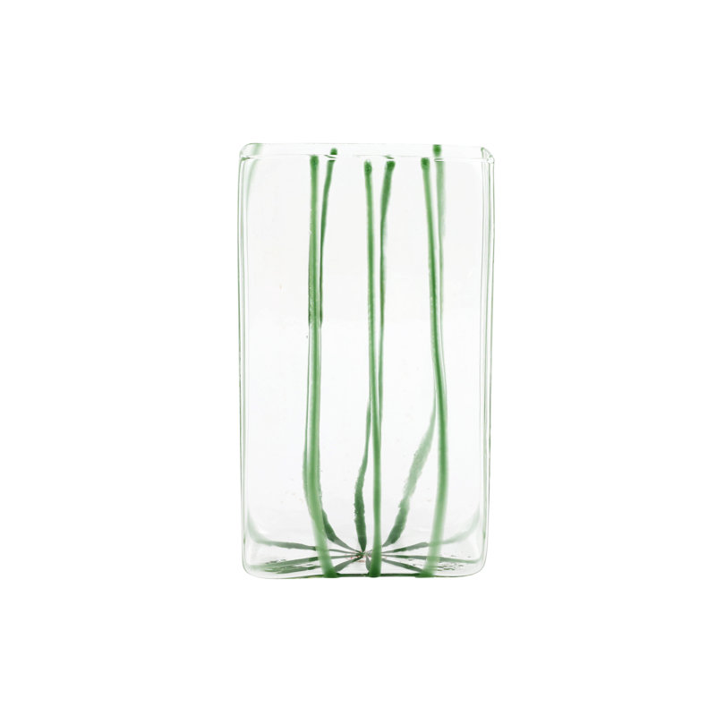 Vase rectangulaire rayé Nuovo, Vert