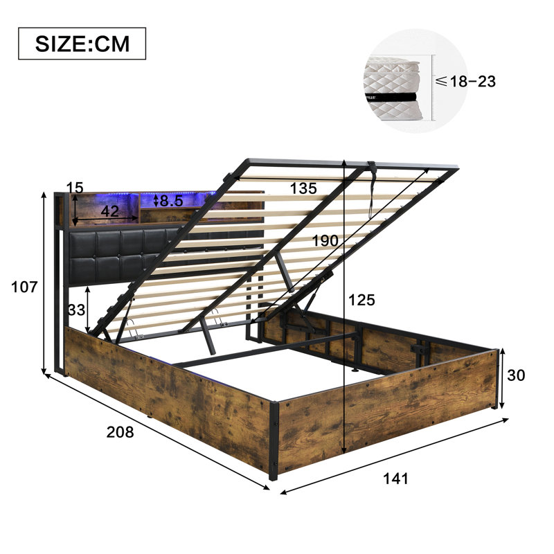 Ottoman Storage Bed, Double (4'6)