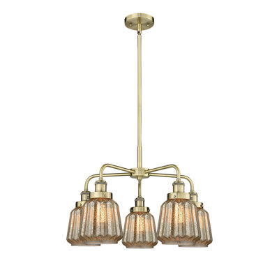 Bayron 5 - Light Glass Dimmable Chandelier