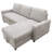 Grey Microfiber 2-Piece Reversible Sleeper Sectional Sofa with Storage-2104766852