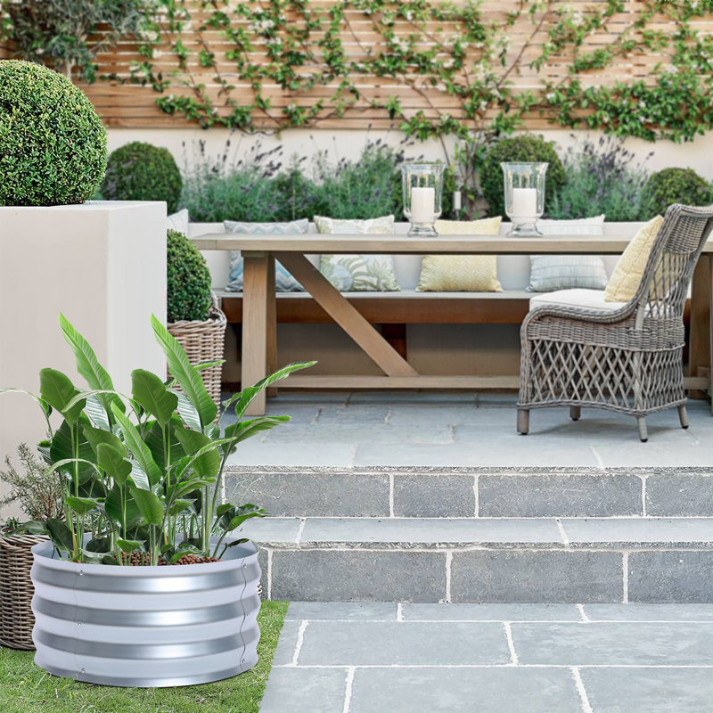 Lit de jardin surélevé en acier galvanisé Mcshane, H 12 po x l 24,25 po x P 24,25 po