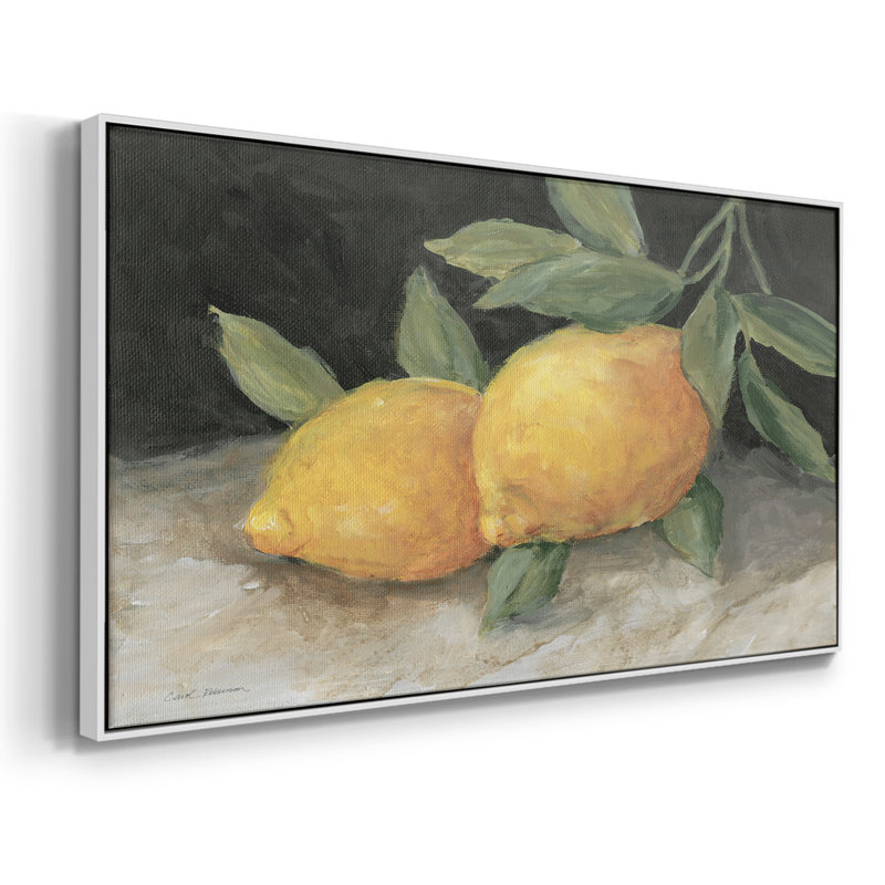 Zesty Lemons II - Toile tendue avec châssis tendue, prête à être accrochée, Noir, H 21 po x l 41 po