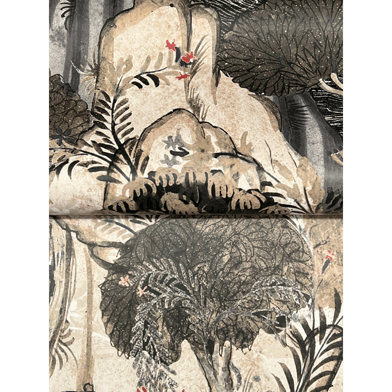 Falling Waters Neutral Scenic Wallpaper, White