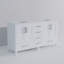 Meuble-lavabo double 72 po x P 22 po, comptoir en marbre de Carrare-849432862-849432863