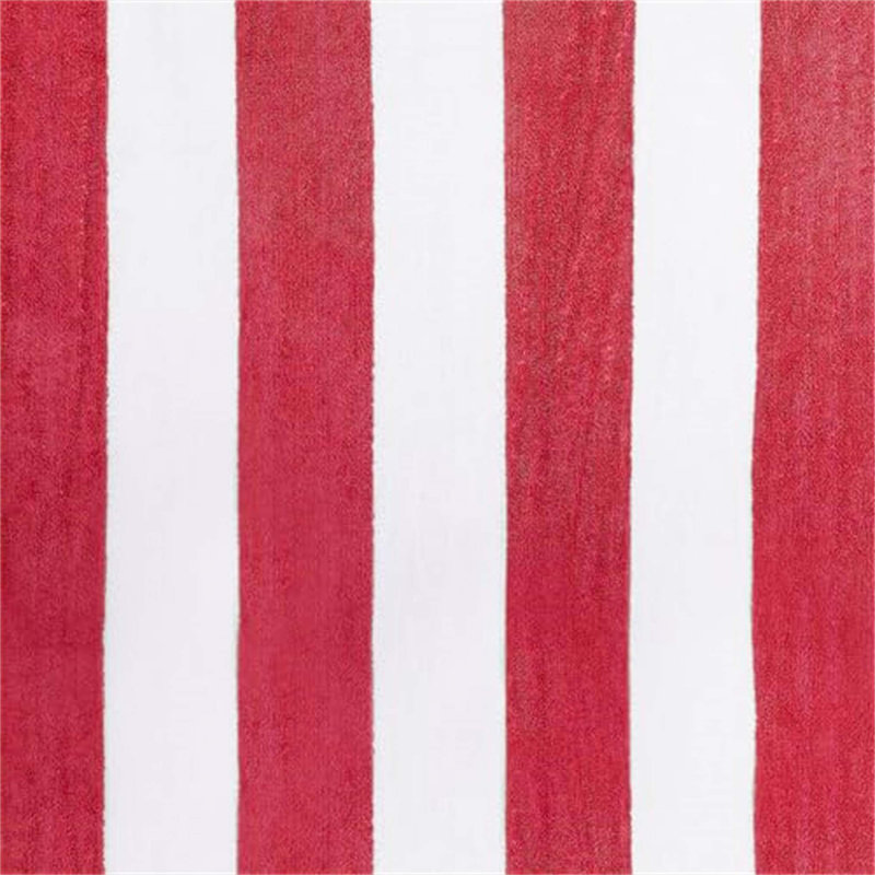 100% Cotton Beach Towel, White/Red