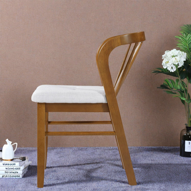 Ensemble de 2 chaises de salle à manger modernes en bois d'hévéa pour la cuisine