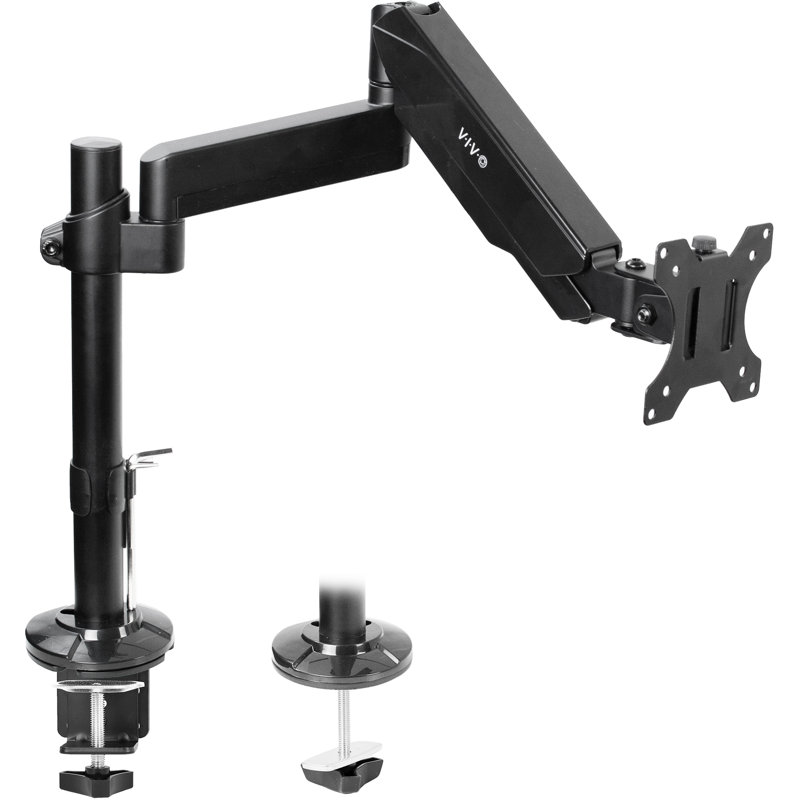 Pneumatic Arm Single Monitor Desk Mount