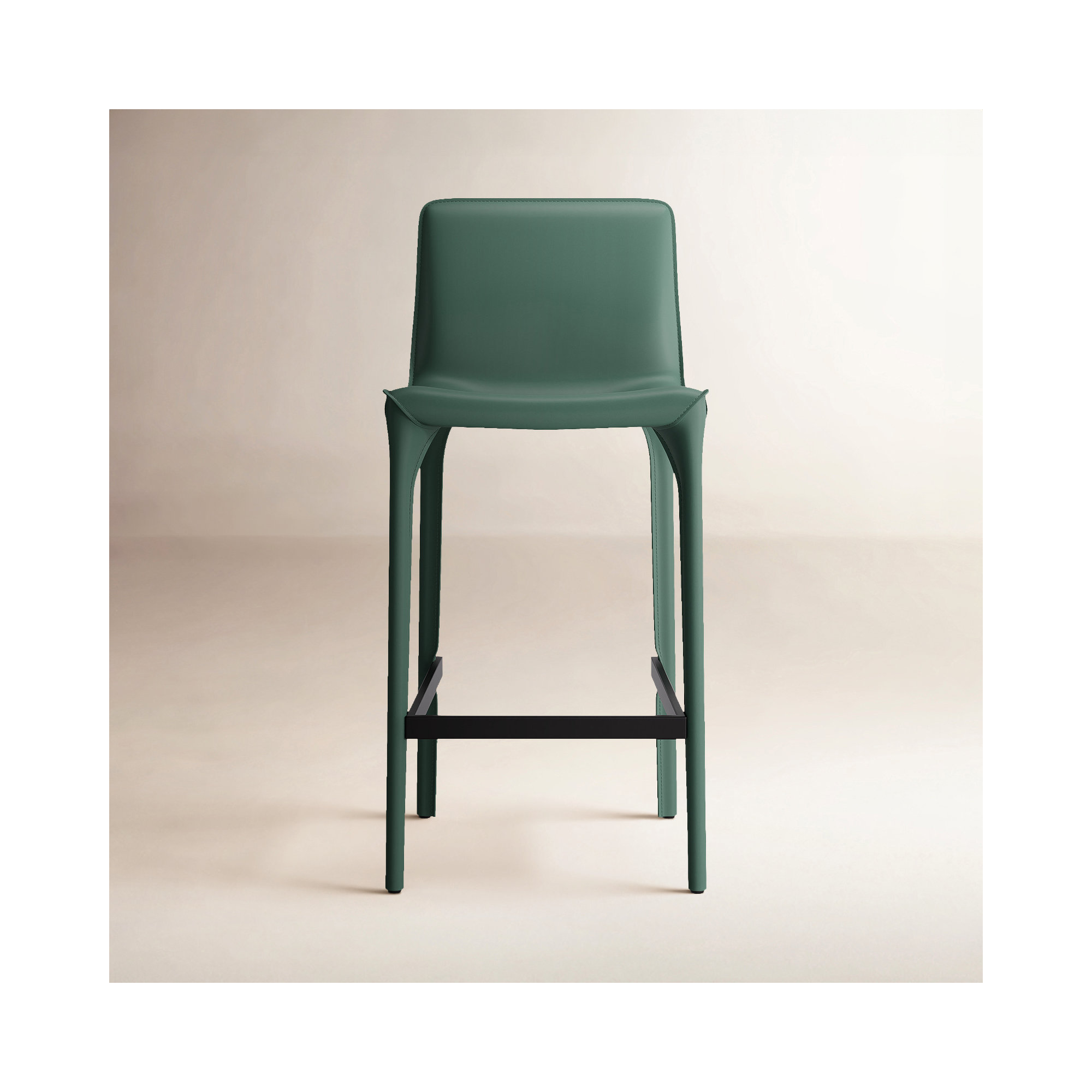 Vannes Vegan Leather Barstool, 6, Green