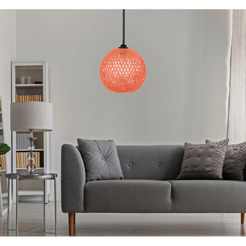 Cassandra 1 - Light Sphere Globle Pendant, Pomegranate Flower Colour Brown, Black