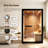 African Okoume Wood 2-Person Traditional Steam Sauna – 3000W 220-240V Indoor with Wet/Dry Heater, Volcanic Stones & 3-Side Tempered Glass