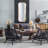 Oversized Wooden Floor Mirror With Curved Silhouette For Full Reflection And Decor Enhancement