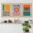 Abstract Vibrant Color Blocks " Mid-Century Multicolor Color Block Shape Abstract Geometric " 3 - Pieces-75849583-75849582