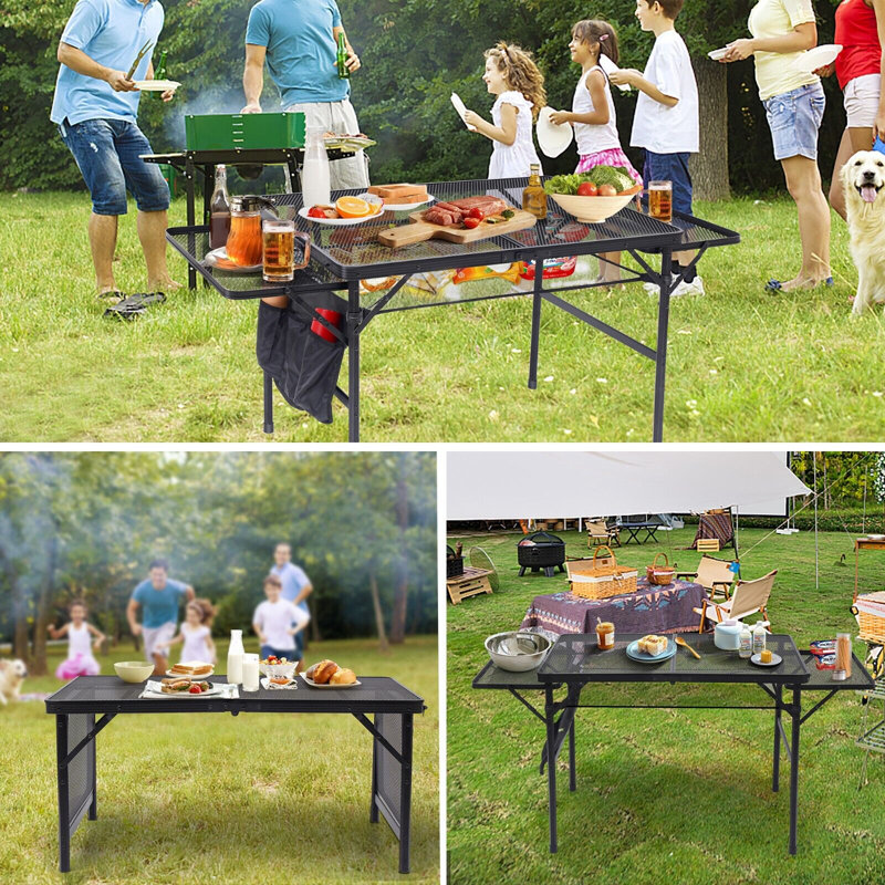53.15" Rectangular Adjustable Portable Folding Table