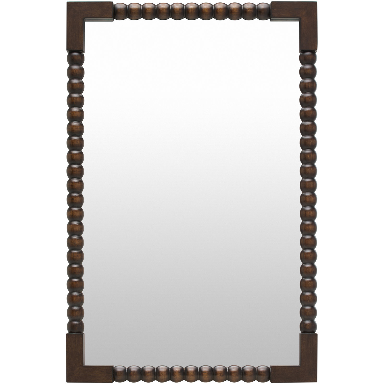 Lizzie Mirror, 37" H x 24" W, Dark Brown Wood