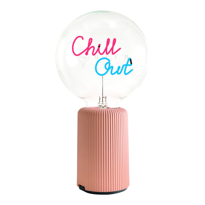 Ampoule CHILLOUT rouge / bleu avec base Lampe de table PORTABLE Pop Nomad, Rose, H 19 po x l 6,8 po x P 13 po