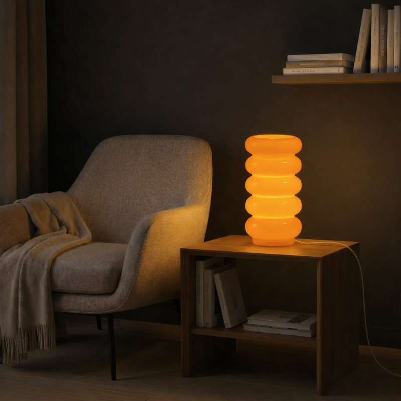Lampe de table 10,5 "à 5 niveaux de 10 pi avec 5 ampoules E12, Orange