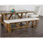 Banc rembourré moderne avec coussin et siège rembourré de style rustique au fini brun et blanc