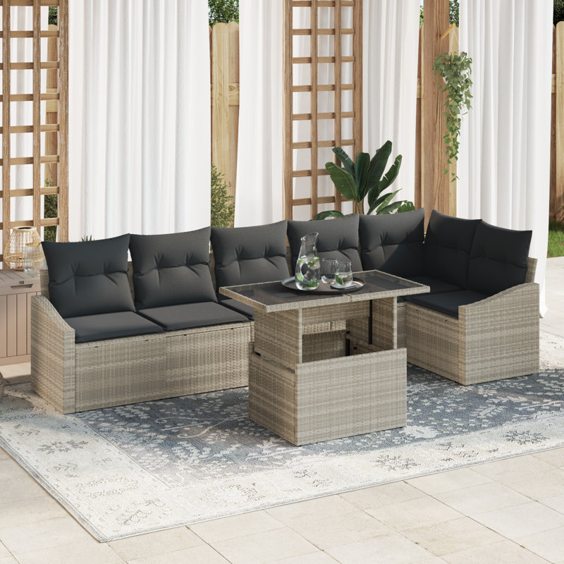 288.5cm Wide Patio Sofa with Cushions