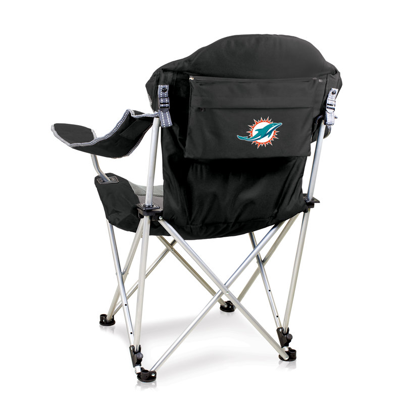 NFL Reclining Camp Chair, Black, Miami Dolphins