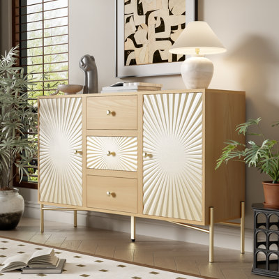 Audrius 120 Cm Wide 3 Drawer Sideboard