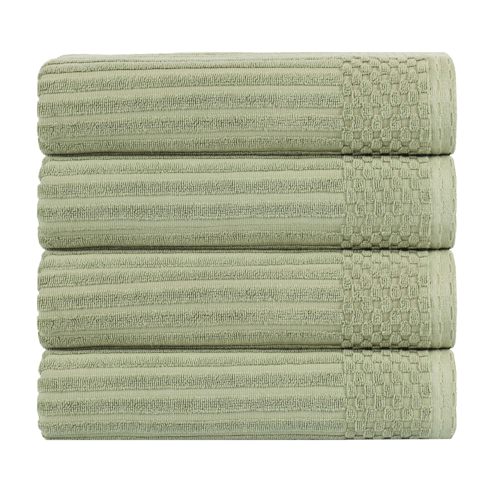 Kaeleah 4-Piece Cotton Towel Set, Sage Green
