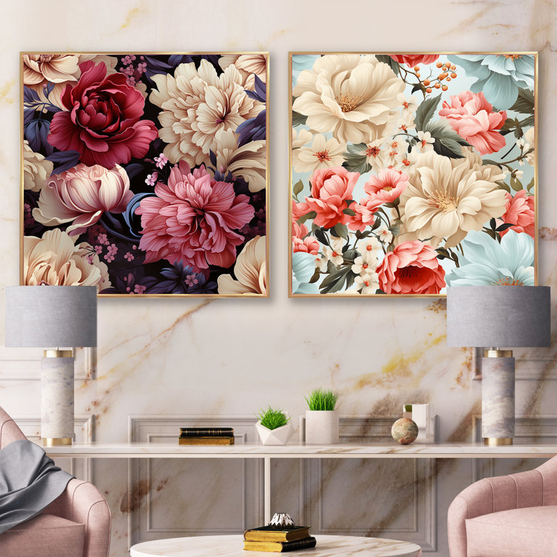 Boho Victorian Romance, H 16 po x l 33 po, Cadre flottant doré
