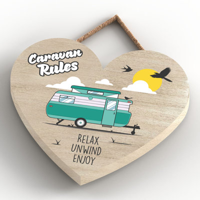Caravan Rules Green - Print on MDF