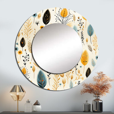 Décoration murale Earthy Elegance Motif Boho - Miroir rond floral_MTMIR123721