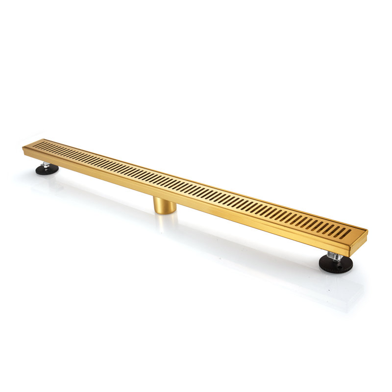 BOANN 304 Stainless Steel Rectangular Linear Shower Floor Drain (36 in), Gold
