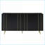 Armoires, noir minimaliste & amp; Armoire de rangement polyvalente dorée avec tablettes réglables, largeur 62,9 po | Panneau de particules et panneau de fibres à densité moyenne | Salon