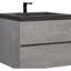 Meuble-lavabo gris 30 po avec lavabo à sable en quartz et meuble-lavabo à fermeture en douceur 30 po, noir mat