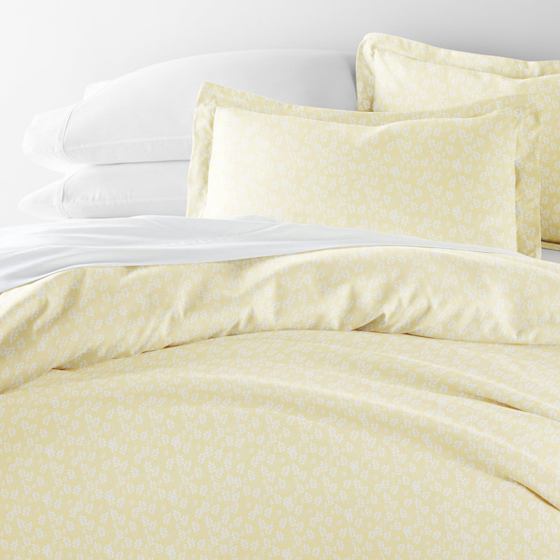 Becky Cameron Floral Duvet Cover, Full/Queen Duvet Cover + 2 Standard Shams, Yellow
