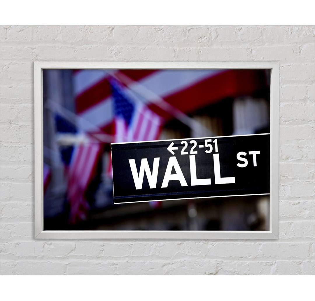 Wall Street American - Einzelner Bilderrahmen Typografie auf Leinwand