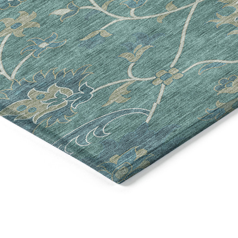 Machine Washable Indoor/Outdoor Mattera ACN2290 Global Rug, Round 8'